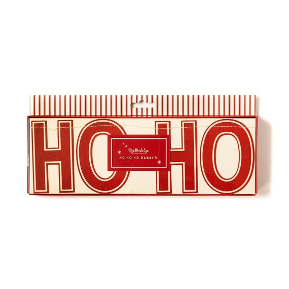 HO HO HO Christmas Banner 2ft | Kids Christmas Party Decorations | Holiday Letter Garland | Christmas Mantle Decor | Santa Decorations Il_570xn