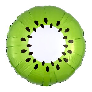 Tropical Kiwi Foil Balloon 18&quot; | Tropical Baby Shower | Tutti Frutti Party Decor | Twotti Fruitti Birthday | One In a Melon First Birthday