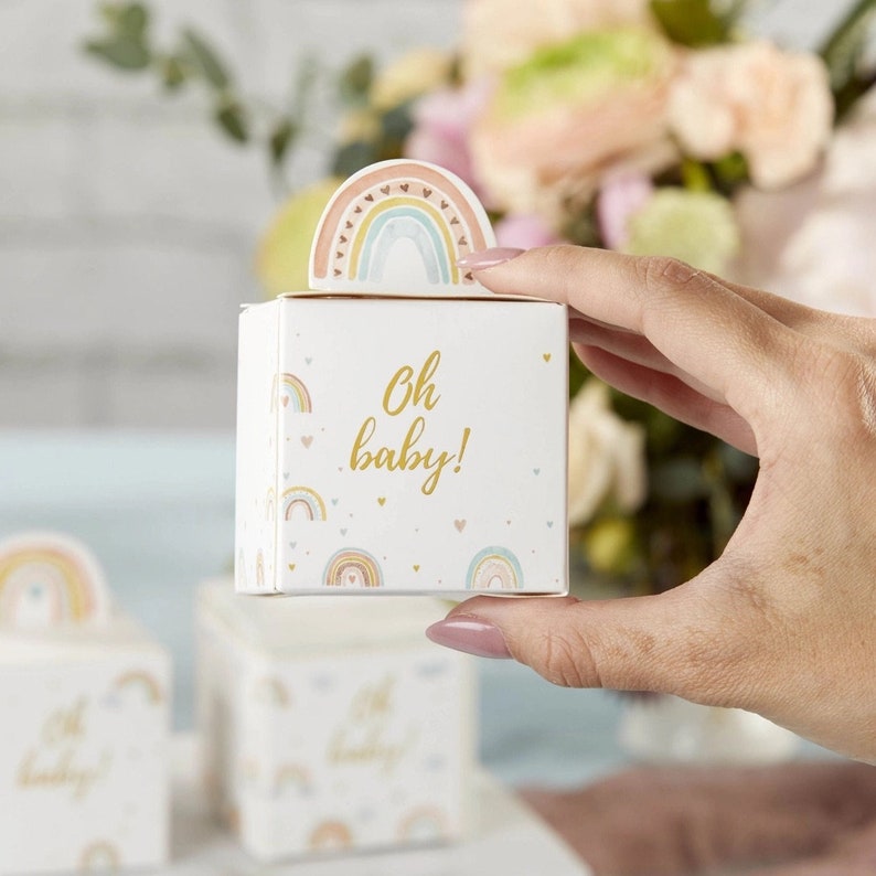 Boho Rainbow Baby Shower Favor Boxes 24ct Bohemian Baby Etsy