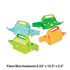 Dinosaur Favor Boxes 4ct Dinosaur Treat Bags Three Rex Birthday Prehistoric Animals Dinosaur Birthday Dinosaur Baby Shower image 2