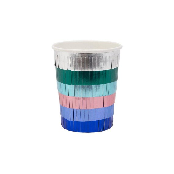 Metallic Fringe Party Cups | Birthday Decor | Nutcracker | Christmas Tableware | Graduation | New Year's Eve Cups | Set of 8 Meri Meri Cups Il_570xn