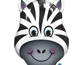 32" Giant Zebra Balloon | Safari Baby Shower | Jungle Party | Wild One | Two Wild Decorations | Zebra Mylar Balloons | Zoo Birthday Party