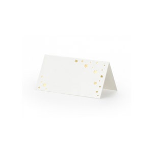 Cartões de lugar Gold Stars 10ct | Festa de Ano Novo | Twinkle Twinkle Little Star Baby Shower | Cartões de barraca de comida em branco | Decoração de mesa de casamento