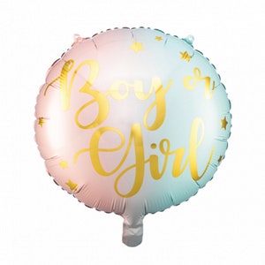 Jongen of meisje geslacht onthullen ballon 14in | Hij of zij Gender Reveal Party Decor | Moeder als babyshower | Roze of blauw baby shower decor
