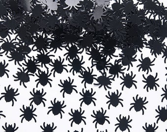Black Spider Confetti .5oz | Kids Halloween Party Decorations | October Birthday | Halloween Table Scatter Decor | Itsy Bitsy Spider Cutouts