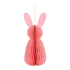 Pink Bunny Honeycomb Decoration 12in | Bunny Baby Shower Decor | Bunny First Birthday Party | Some Bunny is One | Easter Bunny Party Decor
