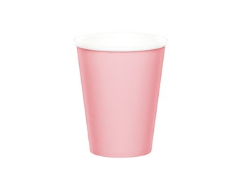 Light Pink Paper Cups 8ct | Pink First Birthday | Pink Baby Shower | Pink Party Decor | Girls Birthday | Valentine's Day | Bridal Shower