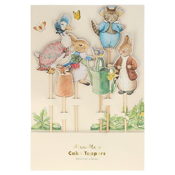 Peter Rabbit & Friends Cake Toppers | Easter Party | Garden Party | Bunny Baby Shower | Peter Rabbit First Birthday | 6 Meri Meri Cake Decor Il_570xn