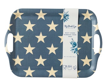 Navy Star Bamboo Platter | Red, White & Blue BBQ | 4th of July Party | Hamptons Bachelorette | Memorial Day Party | Patriotic Birthday