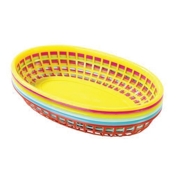Multicolored Plastic Food Baskets 6ct | Cinco de Mayo Decor | Fiesta Bridal Shower | Fiesta Baby Shower | Serving Trays | Sports Birthday Il_570xn