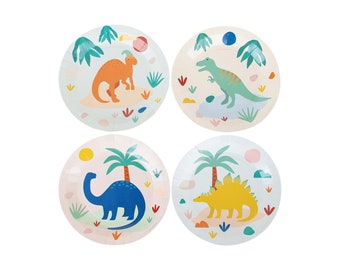 Dino Party Lunch Plates 8ct | Dinosaur Party Decor | Three-Rex Dinosaur Birthday | Jurassic Party | Dinosaur Baby Shower | Dinosaur Plates