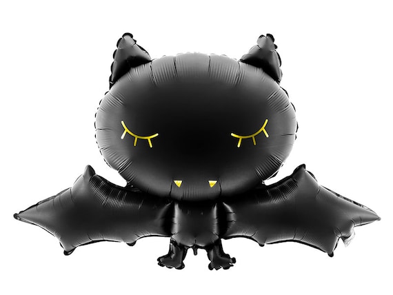 Black Halloween Bat Balloon 20.5in | Kids Halloween Party Decorations | Cute Pink Halloween Birthday | Let's Get Batty Decor | Foil Balloon Il_570xn