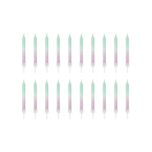 Purple & Green Ombre Birthday Candles 20ct | Mermaid Birthday | Girls Birthday | Narwhal Cake Toppers | Under the Sea Birthday Cake Decor