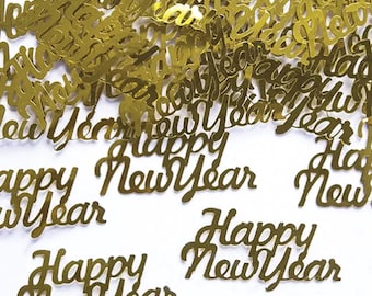 Gold Happy New Year Confetti Pack .105oz | Gold NYE Confetti | New Year's Eve Table Decor | Gold Table Scatter | New Years Eve Decorations