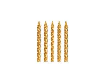 Gold Spiral Birthday Candles (24ct) – Metallic Cake Toppers for Party or Wedding Decor
