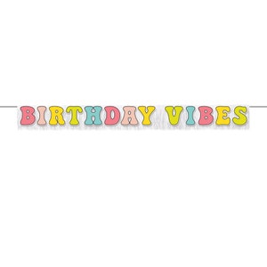 UITVERKOOP | Groovy Birthday Vibes-banner met franje 5 ft | Flower Power-verjaardag | Madeliefje-feestdecoratie | Groovy feest | Verjaardag meisjes | Daisy Baby