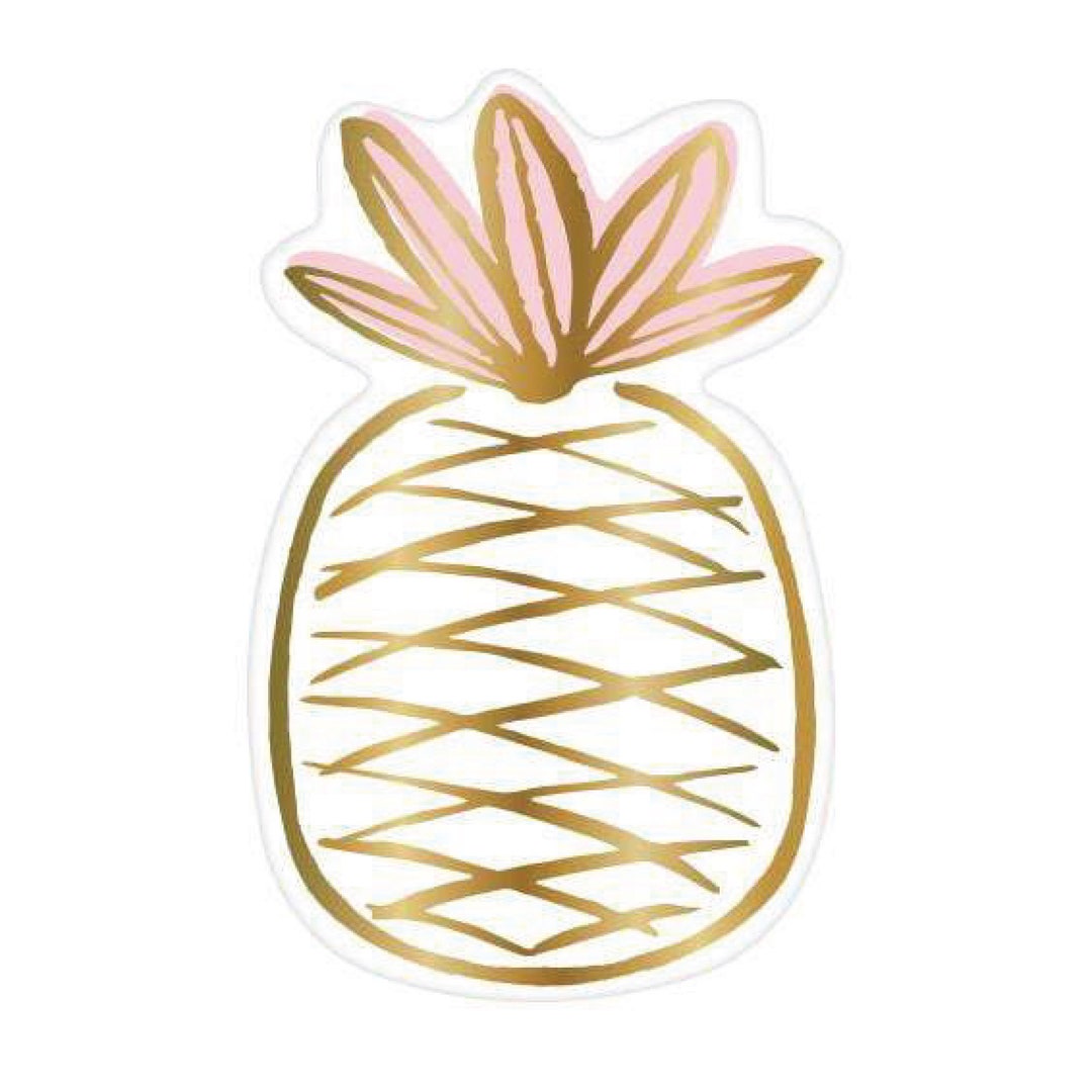 Pink & Gold Pineapple Shaped Dessert Plates 8ct Summer Luau Etsy