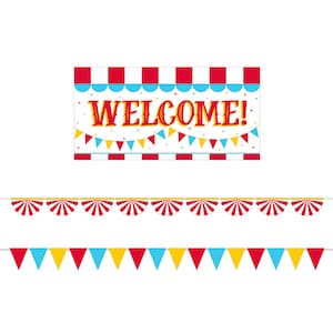 Carnival Welcome Sign & Banners Set 3pcs | Circus Party Signs | Carnival Birthday Party | County Fair Party | Carnival Baby Shower