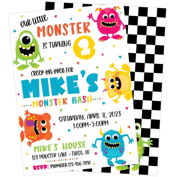 Little Monster Birthday Party Invitation | Monster Birthday Invitation ...