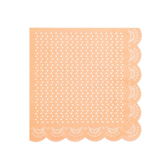 Pastel Orange Lace Paper Napkins | Tea Party | Baby Shower | Bridal Shower | Lace Napkins | Girls Birthday | Pack of 20 Cocktail Napkins Il_570xn