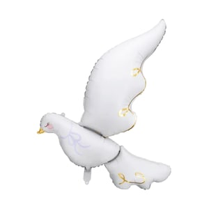 White Dove Foil Balloon 39in | First Communion | Religious Baby Shower Balloon | Baby Dedication | Christening Party | Baptism Decorations