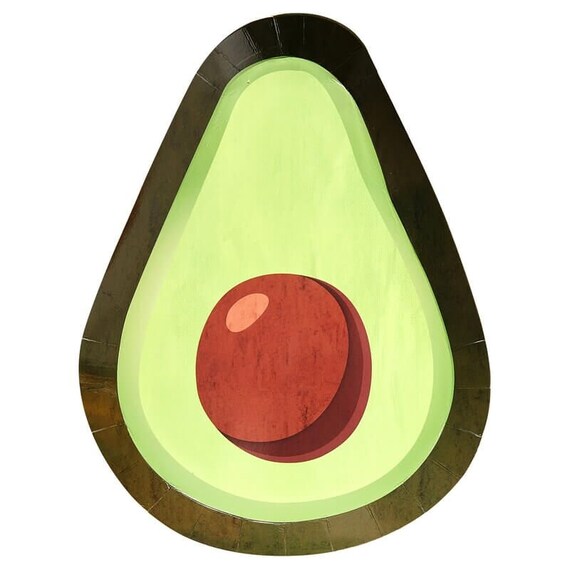 Avocado Lunch Plates | Fiesta Party Decor | Cinco de Mayo Decor | Fiesta Baby Shower | Taco Bar Bridal Shower | Pack of 8 Paper Plates Il_570xn