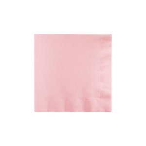 Servilletas de postre de papel rosa claro 8ct / Primer cumpleaños de las niñas / Ducha nupcial / Decoración de baby shower / Revelación de género / Decoración de fiesta rosa claro