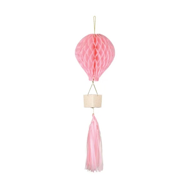 SALE Pink Hot Air Balloon Honeycomb Decoration | Up & Away Birthday, Hot Air Balloon Baby Shower, Oh The Places You'll Go Girl Baby Shower