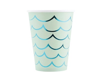 Mermaid Tail Paper Cups 8ct | Mermaid Scale Cups | Mermaid Birthday | Mermaid Party Decor | Under the Sea Birthday | Mermaid Baby Shower