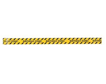 Caution Birthday Zone! Construction Tape 45ft | Construction Birthday Party | Yellow Caution Party Streamers | Police Party Banner