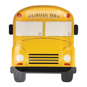 School Bus Shaped Lunch Plates 8ct | Back to School Decorations | First Day of School Party | 100 Days of School | Classroom Party Supplies