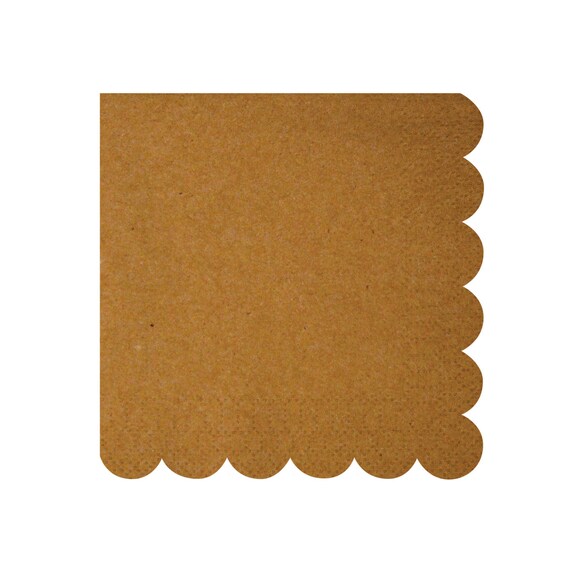 Napkins | Natural Scallop Edge Small Napkins | 20 Paper Napkins | Cocktail Napkins | Scallop Edge | Kraft Party Supplies | The Party Darling Il_570xn