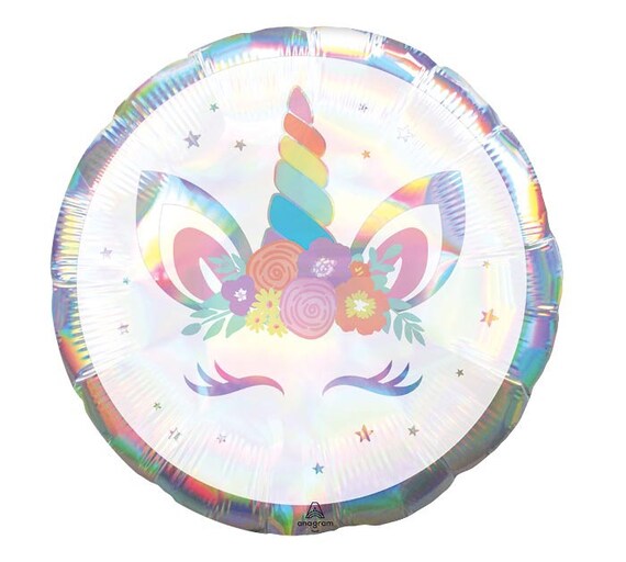 Unicorn Face Balloon 18" | Unicorn Birthday Party | Unicorn Baby Shower | Unicorn Party Decor | Rainbow Party | Mylar Balloon Il_570xn