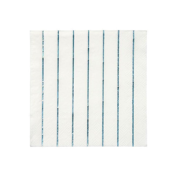 Holographic Blue Small Napkins | Under the Sea Party Decor | Boys Birthday Party | Pack of 16 Meri Meri Napkins Il_570xn