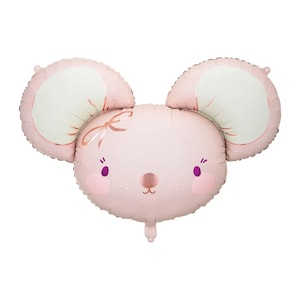 Pink Mouse Balloon 29.5&quot; | Twinkle Twinkle Little Star Baby Shower Balloon | Girl Baby Shower | Welcome Baby Girl | Baby Animal Baby Shower