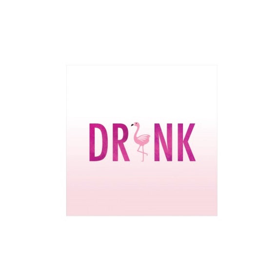 Pink Ombre Flamingo Drink Dessert Napkins 20ct | Tropical Bridal Shower | Flamingo Birthday | Bride & Flock Bachelorette | Let's Flamingle Il_570xn