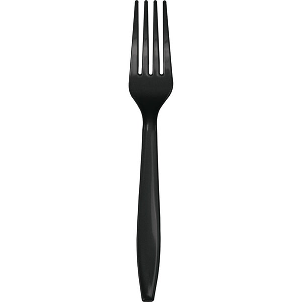Black Plastic Forks Service for 24 | Plastic Silverware | Party Utensils | Birthday Party Cutlery | Disposable Flatware | Party Supplies