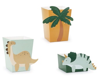 Dinosaur Snack Boxes 6ct | Dinosaur Treat Boxes | Three-Rex Dinosaur Birthday Party | Roar I'm 4 T-Rex Birthday | Jurassic World Party