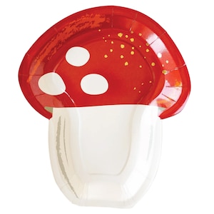 Pratos de almoço de cogumelo vermelho 8 ct | Cogumelo venenoso de fada | Festa no Jardim das Fadas | Aniversário da princesa fada | Chá de fraldas da floresta | Cogumelo de Natal