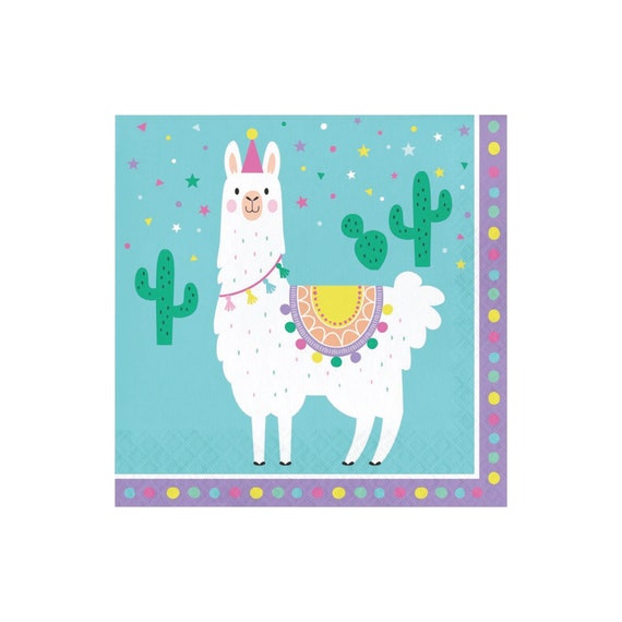 Llama Party Lunch Napkins 16ct Girls Birthday Party Llama Fiesta Cactus Party Llama Baby