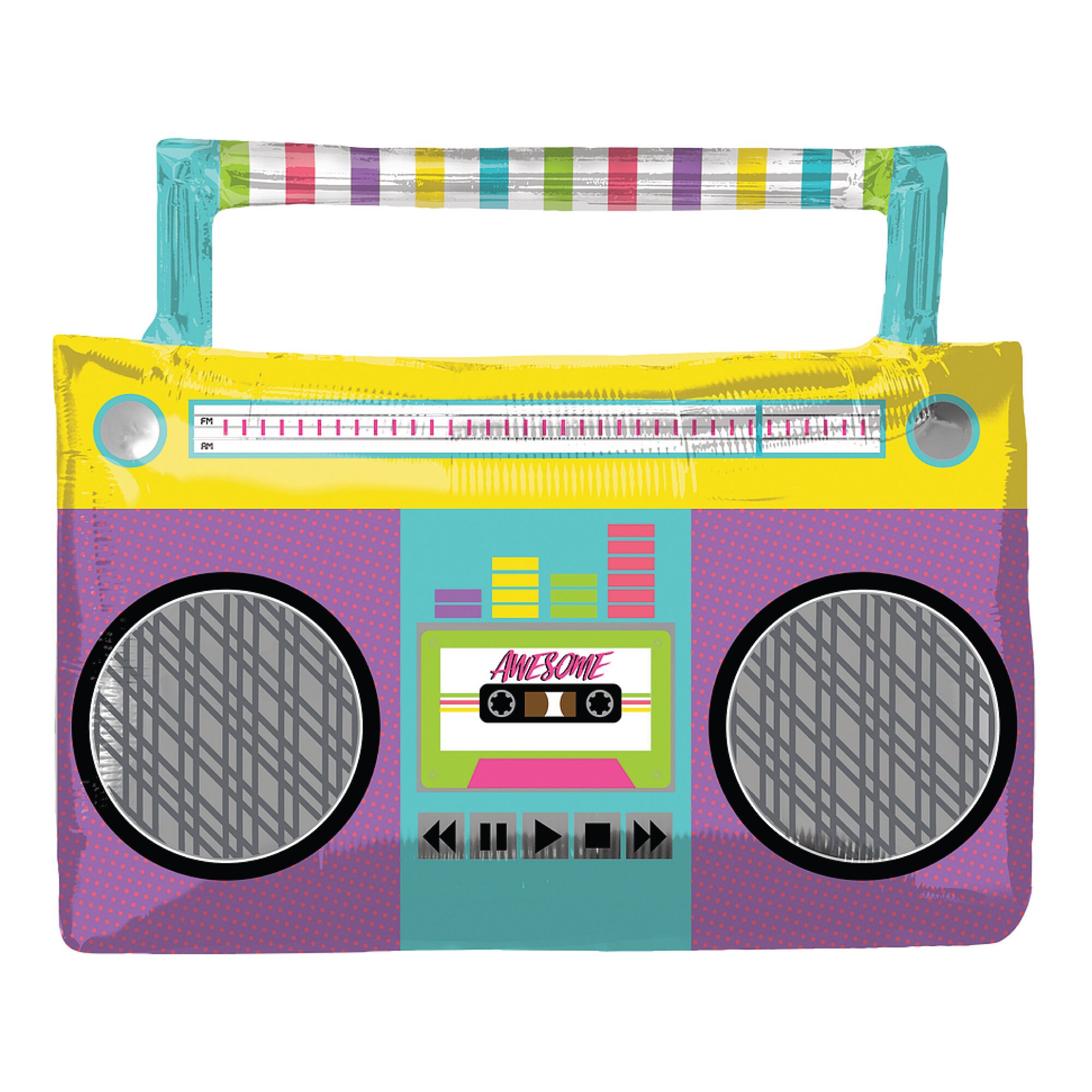 Retro Boombox Balloon 27in Hip Hop Birthday One Groovy Baby 80s Birthday Bach to the 90s Bachelorette Party Lets Roll Skate