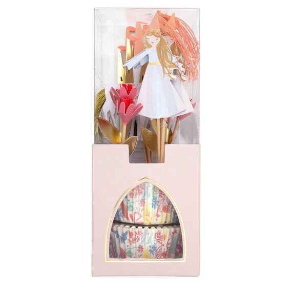Fairytale Princess Cupcake Kit | Magical Princess Party | Fairy Princess Party | Girls Birthday | Pack of 24 Meri Meri Cupcake Wraps/Toppers Il_570xn