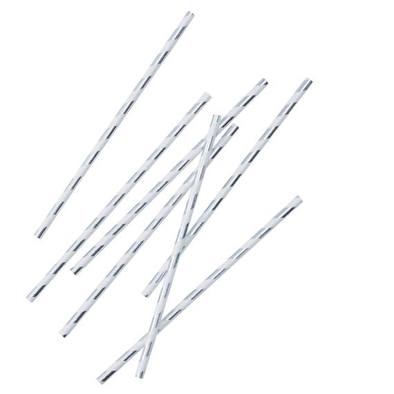 Paper Straws | Silver Metallic Paper Straws | High Quality | Retro Straws | Party Supplies | The Party Darling Il_570xn