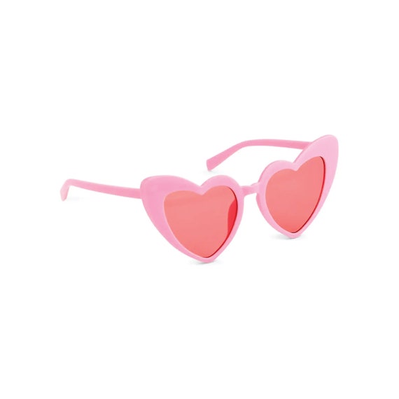 Pink Heart Plastic Sunglasses | Bachelorette Party Favor | Heart Bachelorette Sunglasses | Kiss The Miss Goodbye | Valentine's Party Favor Il_570xn