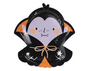 Dracula Vampire Halloween Lunch Plates 6ct – Spooky Kids Party Decor