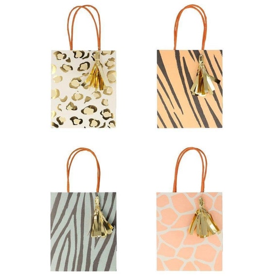Safari Animal Print Favor Bags | Jungle Birthday | Safari Baby Shower Decorations | Wild ONE | TWO Wild | 8 Meri Meri Party Favor Bags Il_570xn
