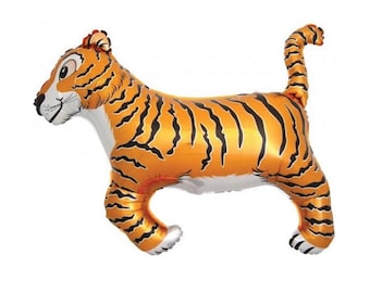 Giant Tiger Foil Balloon 34" | Safari Baby Shower | Jungle Birthday | Wild One | Two Wild | Zoo Animal Balloon | Party Animal Birthday Decor