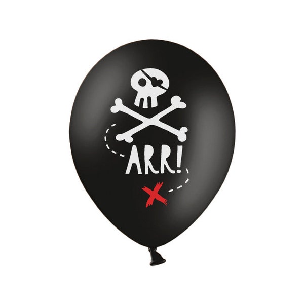 Pirate Party Balloons 6ct | Pirate Birthday Party | Pirate Party Decorations | Treasure Island | Ahoy It's a Boy Baby Shower | Latex Balloon
