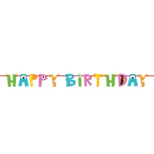 Little Monster Happy Birthday Banner 7ft | Our Little Monster Birthday Garland | Monster Party Decor | Halloween Birthday | Monster Decor