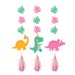 Girl Dinosaur Hanging Decorations 3ct | Girl Birthday Party | Pink Dinosaur Decor for Girls | Three Rex | Dino Baby Shower | Garlands 